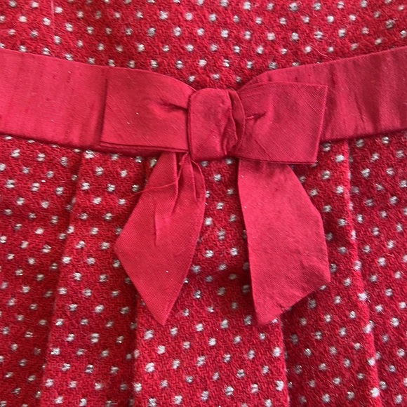 Janie and jack red metallic dotted wool dress - Picture 3 of 7